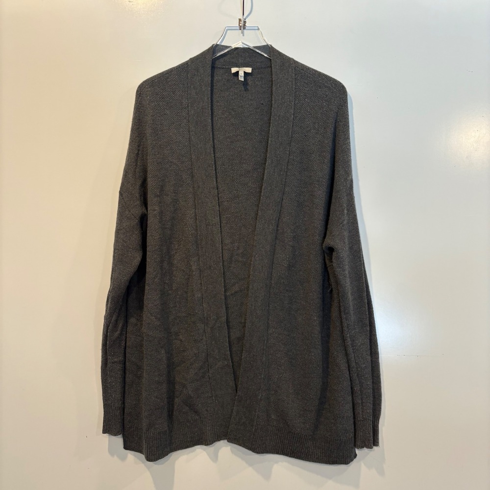 Joie Wool Cashmere Blend Knit Cardigan Sweater Charcoal Gray Womens Size Large